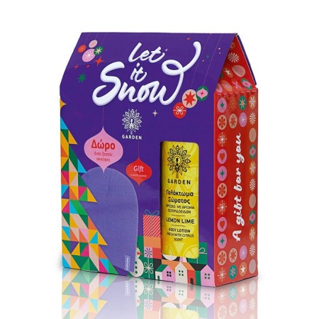 Garden Let it Snow Set Lemon Lime Body Lotion, 500ml & Μωβ Σκούφος