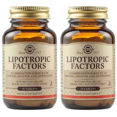 Solgar Lipotropic Factors Διάσπαση Των Διατροφικών Λιπών κι Έλεγχος Του Σωματικού Βάρους - 2x50 Ταμπλέτες