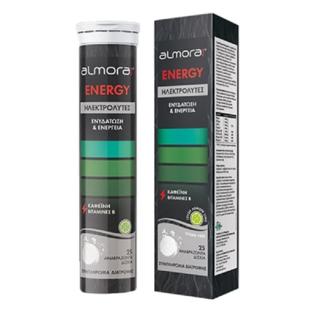 Elpen Almora Plus Energy για Ενυδάτωση & Ενέργεια Γεύση Λεμόνι 25 αναβράζοντα δισκία