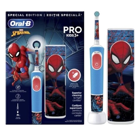 Oral-B Vitality Pro Kids Spiderman Ηλεκτρική Οδοντόβουρτσα 3 Ετών+ 1τμχ & Θήκη Ταξιδιού