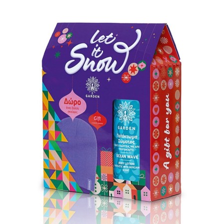 Garden Let it Snow Set Ocean Wave Body Lotion, 500ml & Μωβ Σκούφος